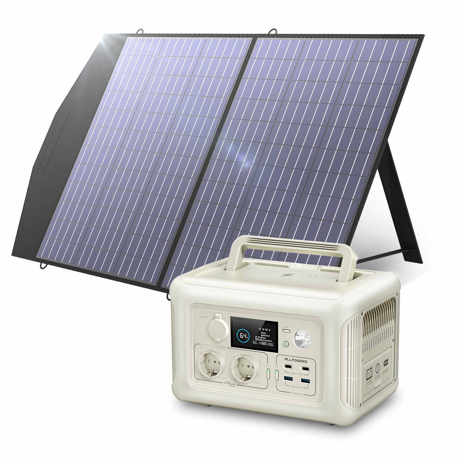 ALLPOWERS R600 Beige Przenośna Stacja Zasilania 600W 299Wh Akumulator LiFePO4 - Image 4